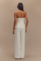 Faith Strapless Suiting Top - Ivory